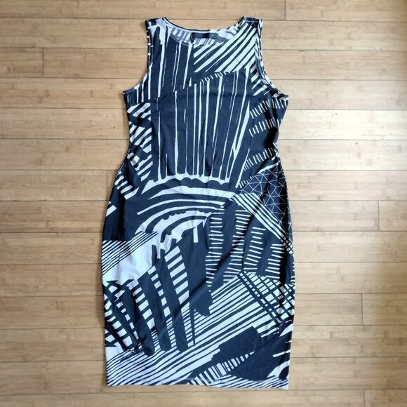 PORTO SF San Francisco Abstract Geometric Lagenlook Sleeveless Dress Artsy 4(XL) - Picture 1 of 14